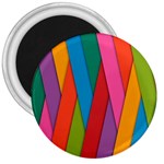 Colorful Lines Pattern 3  Magnets Front