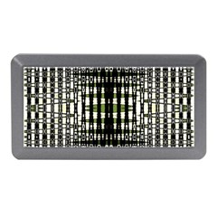 Interwoven Grid Pattern In Green Memory Card Reader (mini) by Simbadda