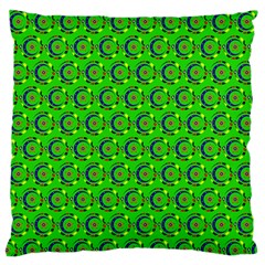 Green Abstract Art Circles Swirls Stars Standard Flano Cushion Case (two Sides) by Simbadda