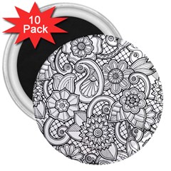 These Flowers Need Colour! 3  Magnets (10 Pack)  by Simbadda