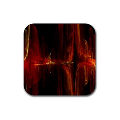 The Burning Of A Bridge Rubber Coaster (square)  by designsbyamerianna