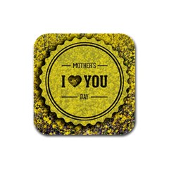 Happy Mother Day Rubber Square Coaster (4 Pack)  by Simbadda