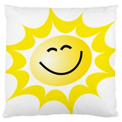 The Sun A Smile The Rays Yellow Large Cushion Case (one Side) by Simbadda