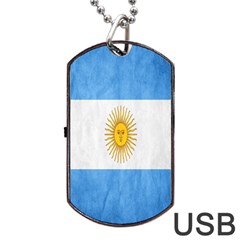 Argentina Texture Background Dog Tag Usb Flash (two Sides) by Simbadda