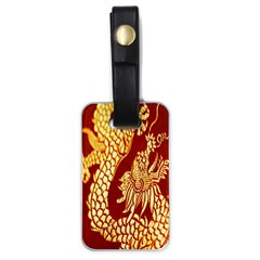 Fabric Pattern Dragon Embroidery Texture Luggage Tags (one Side)  by Simbadda