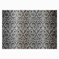 Patterns Wavy Background Texture Metal Silver Large Glasses Cloth (2-side) by Simbadda