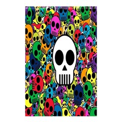 Skull Background Bright Multi Colored Shower Curtain 48  X 72  (small)  by Simbadda