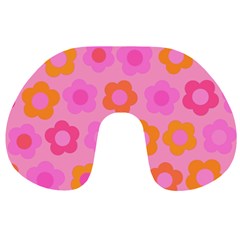 Pink Floral Pattern Travel Neck Pillows by Valentinaart