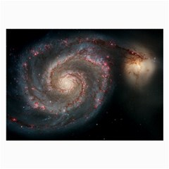 Whirlpool Galaxy And Companion Large Glasses Cloth (2-side) by SpaceShop