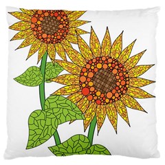 Sunflowers Flower Bloom Nature Large Cushion Case (one Side) by Simbadda