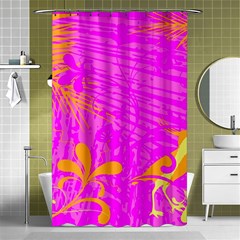 Spring Tropical Floral Palm Bird Shower Curtain 48  X 72  (small)  by Simbadda