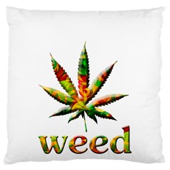 Marijuana Leaf Bright Graphic Large Cushion Case (one Side) by Simbadda