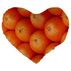 Orange Fruit Large 19  Premium Heart Shape Cushions by Simbadda