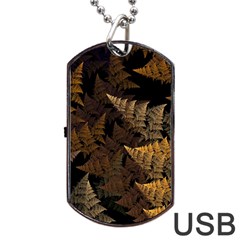 Fractal Fern Dog Tag Usb Flash (one Side) by Simbadda