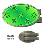 Shamrock Green Pattern Design Money Clips (Oval)  Front