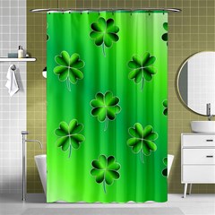 Shamrock Green Pattern Design Shower Curtain 48  X 72  (small)  by Simbadda