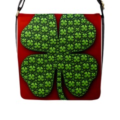 Shamrock Irish Ireland Clover Day Flap Messenger Bag (l)  by Simbadda