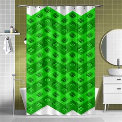 Shamrocks 3d Fabric 4 Leaf Clover Shower Curtain 48  X 72  (small)  by Simbadda