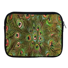 Peacock Feathers Green Background Apple Ipad 2/3/4 Zipper Cases by Simbadda