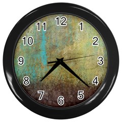 Aqua Textured Abstract Wall Clocks (black) by digitaldivadesigns