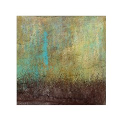 Aqua Textured Abstract Small Satin Scarf (square) by digitaldivadesigns