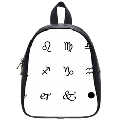 Set Of Black Web Dings On White Background Abstract Symbols School Bags (small)  by Amaryn4rt