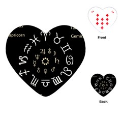 Astrology Chart With Signs And Symbols From The Zodiac Gold Colors Playing Cards (heart)  by Amaryn4rt