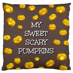 Scary Sweet Funny Cute Pumpkins Hallowen Ecard Standard Flano Cushion Case (two Sides) by Amaryn4rt