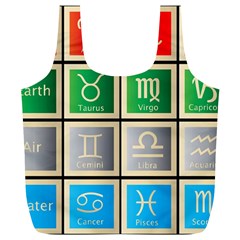 Set Of The Twelve Signs Of The Zodiac Astrology Birth Symbols Full Print Recycle Bags (l)  by Amaryn4rt