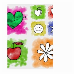 A Set Of Watercolour Icons Large Garden Flag (two Sides) by Amaryn4rt