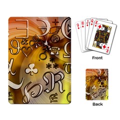 Symbols On Gradient Background Embossed Playing Card by Amaryn4rt