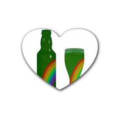 St  Patrick s Day Rubber Coaster (heart)  by Valentinaart