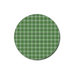 St. Patricks day plaid pattern Rubber Round Coaster (4 pack)  Front