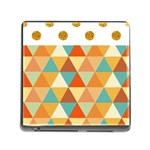 Golden dots and triangles pattern Memory Card Reader (Square) Front