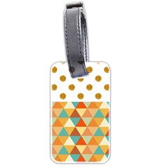 Golden Dots And Triangles Patern Luggage Tags (two Sides) by TastefulDesigns