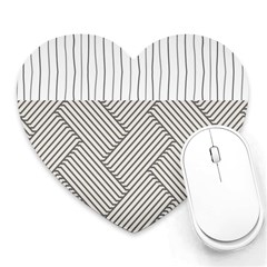 Lines And Stripes Patterns Heart Mousepads by TastefulDesigns