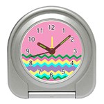 Easter Chevron Pattern Stripes Travel Alarm Clocks Front