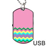 Easter Chevron Pattern Stripes Dog Tag USB Flash (One Side) Front