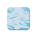 Blue Tiger Animal Pattern Digital Rubber Coaster (Square)  Front