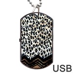 Tiger Background Fabric Animal Motifs Dog Tag USB Flash (Two Sides) Back