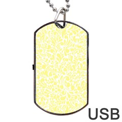 Yellow Pattern Dog Tag Usb Flash (two Sides) by Valentinaart