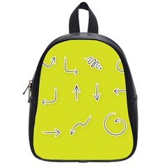 Arrow Line Sign Circle Flat Curve School Bags (small)  by Amaryn4rt