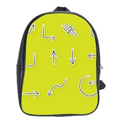 Arrow Line Sign Circle Flat Curve School Bags (xl)  by Amaryn4rt