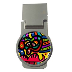 A Seamless Crazy Face Doodle Pattern Money Clips (round)  by Amaryn4rt