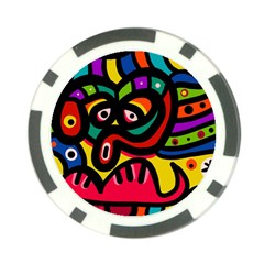 A Seamless Crazy Face Doodle Pattern Poker Chip Card Guard by Amaryn4rt