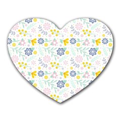 Vintage Spring Flower Pattern  Heart Mousepads by TastefulDesigns