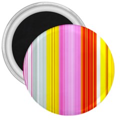 Multi Colored Bright Stripes Striped Background Wallpaper 3  Magnets by Amaryn4rt