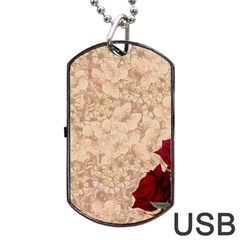 Retro Background Scrapbooking Paper Dog Tag Usb Flash (two Sides) by Amaryn4rt