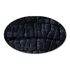 Black Burnt Wood Texture Oval Magnet by Amaryn4rt