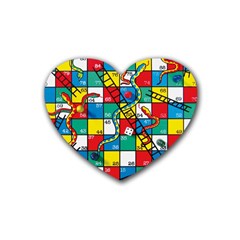 Snakes And Ladders Heart Coaster (4 Pack)  by Amaryn4rt